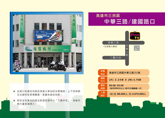 高雄市三民區 中華三路/建國路 (陽信銀行)